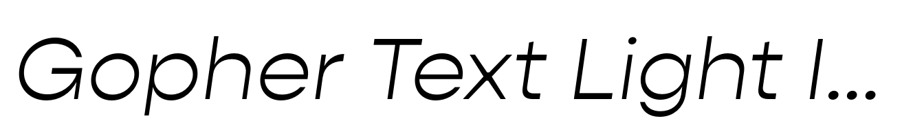 Gopher Text Light Italic